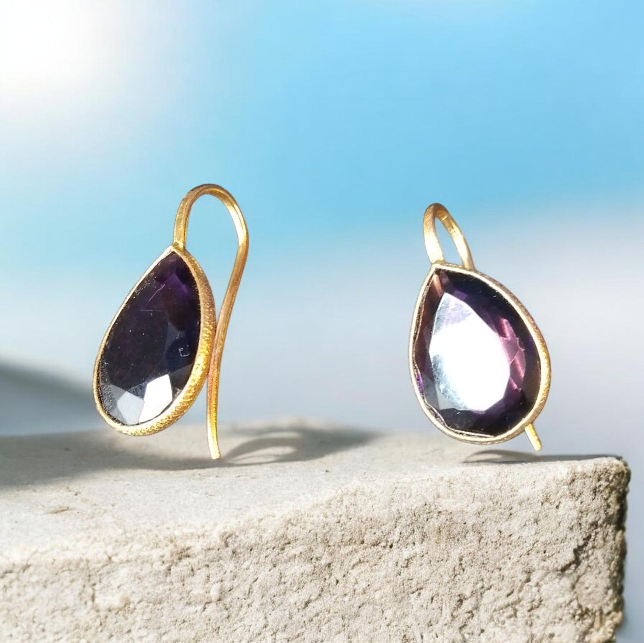 Celestial Violet Drop Earrings