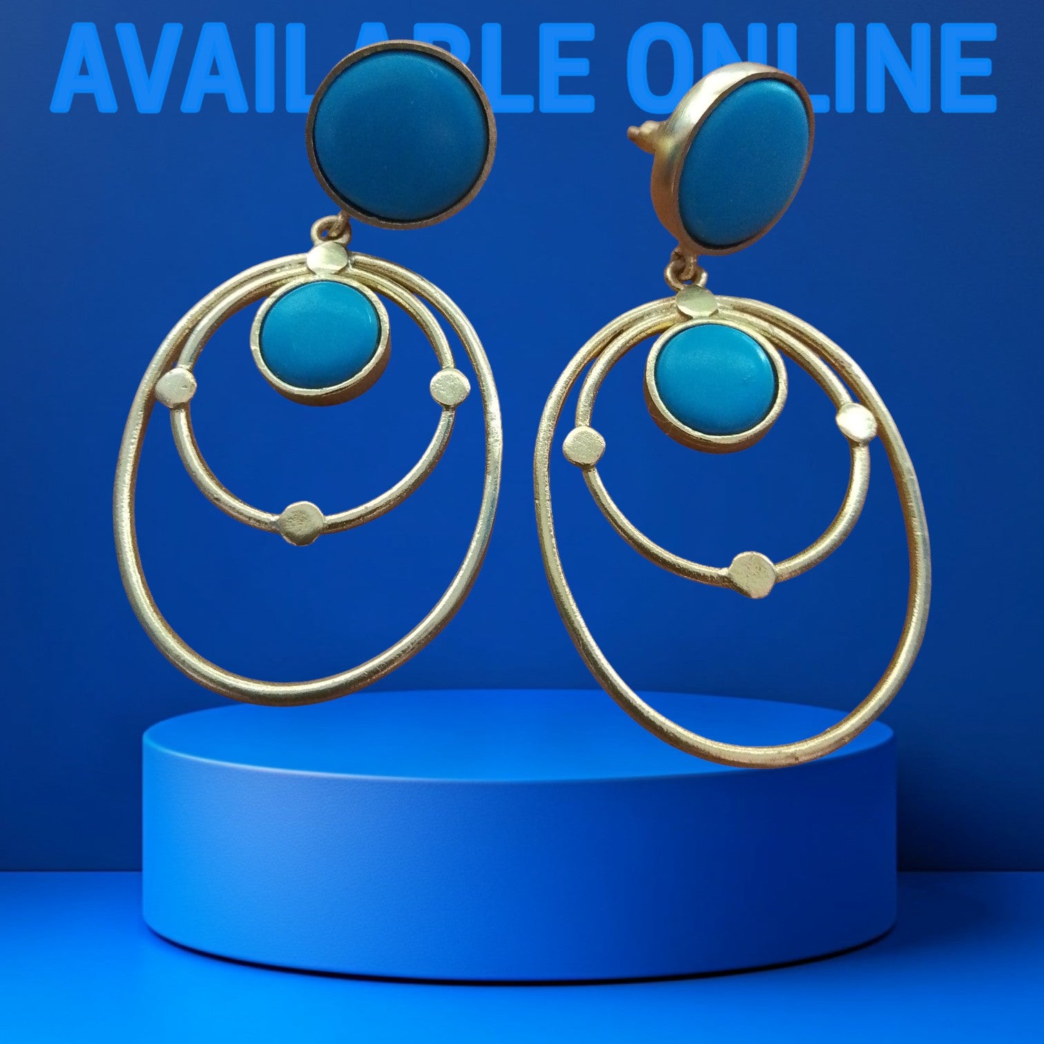 Aavya Turquoise Orbit Drop Earrings