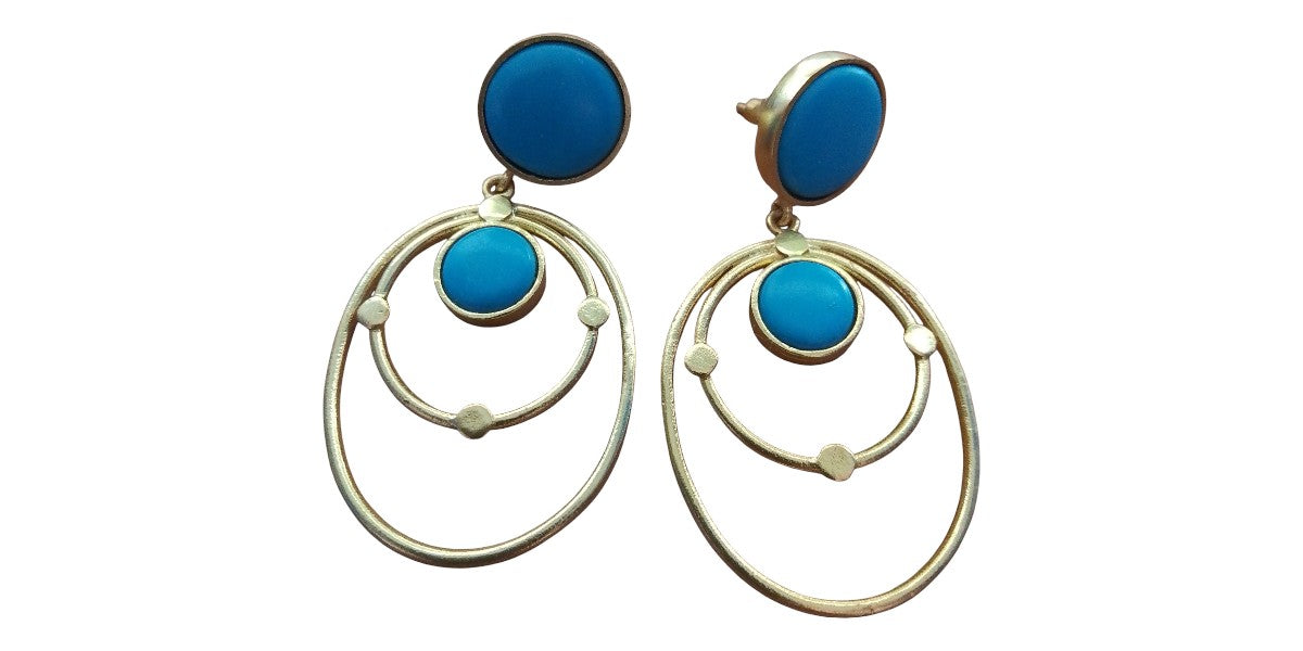 Aavya Turquoise Orbit Drop Earrings